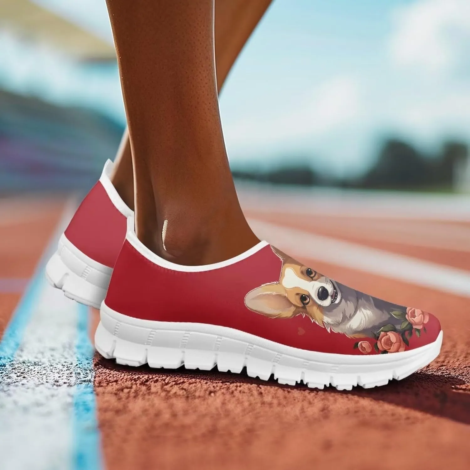 Running Shoes for Womens Mother Fashion Travel Walking Sneakers Soft Slip Ons Gym Loafers for Nursing Work Size 5.5-11.5 White Sole
