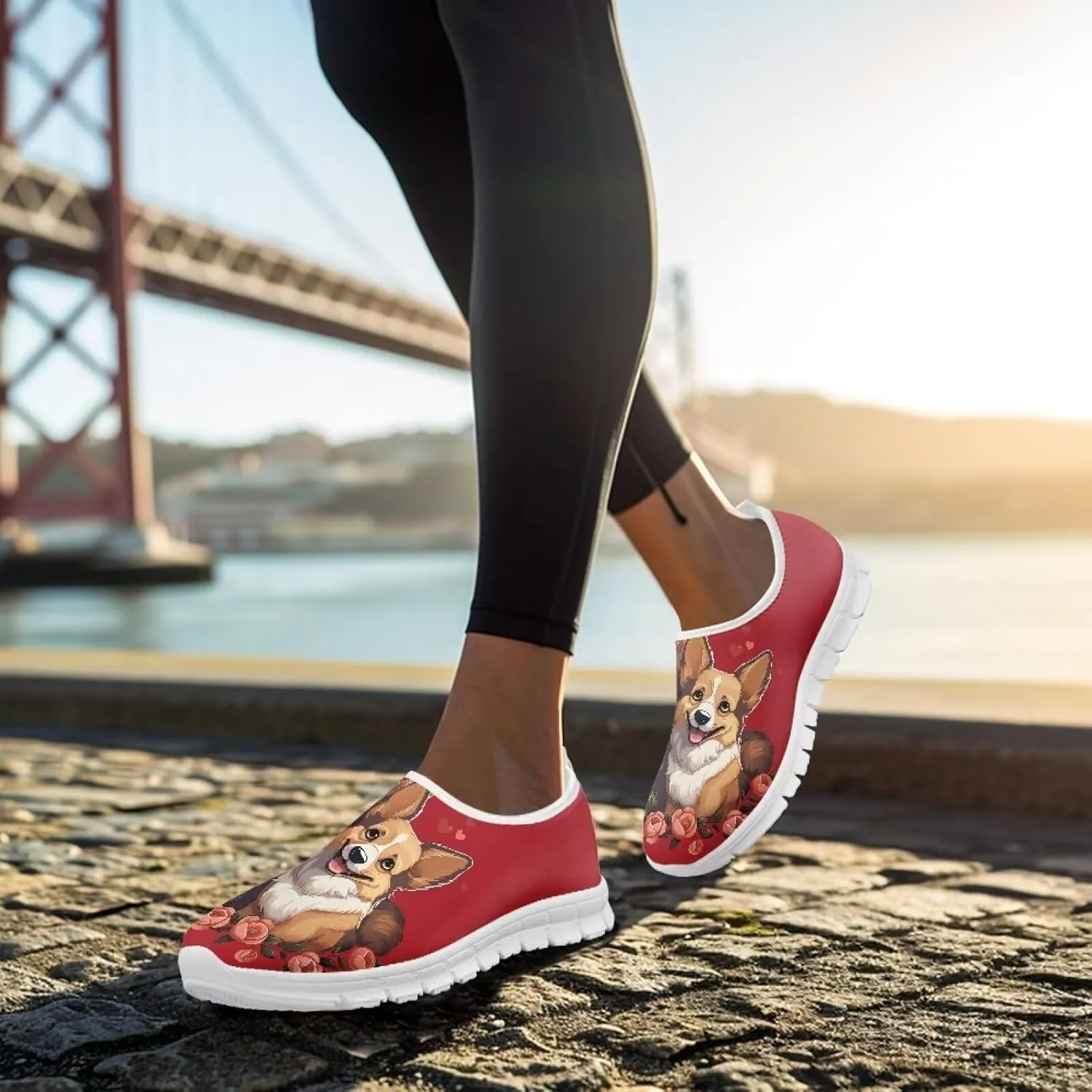 Running Shoes for Womens Mother Fashion Travel Walking Sneakers Soft Slip Ons Gym Loafers for Nursing Work Size 5.5-11.5 White Sole
