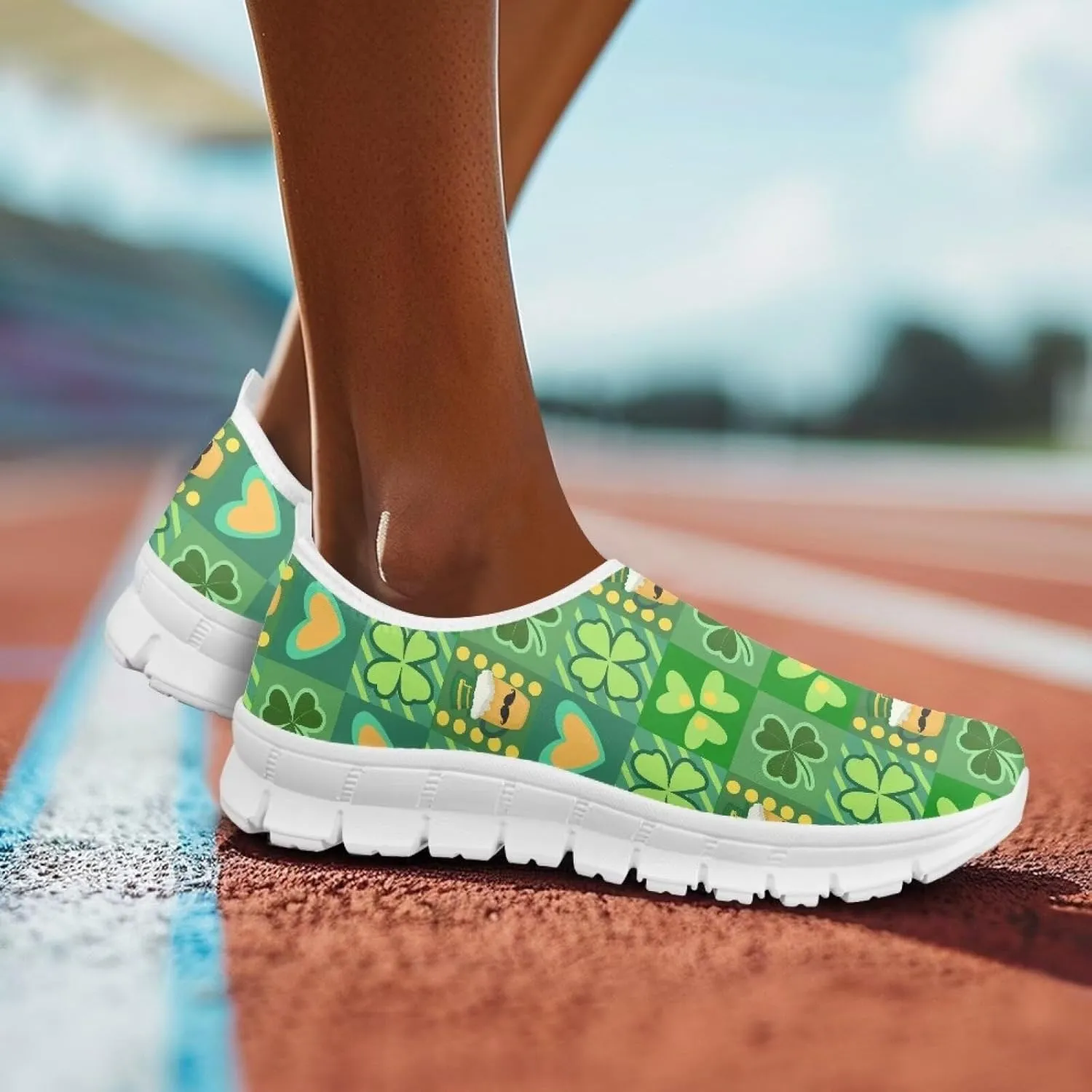 Running Shoes for Womens Mother Fashion Travel Walking Sneakers Soft Slip Ons Gym Loafers for Nursing Work Size 5.5-11.5 White Sole