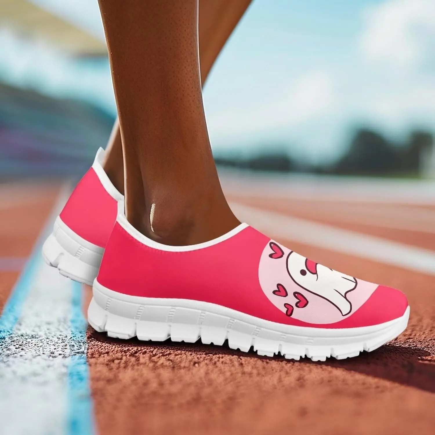 Running Shoes for Womens Mother Fashion Travel Walking Sneakers Soft Slip Ons Gym Loafers for Nursing Work Size 5.5-11.5 White Sole