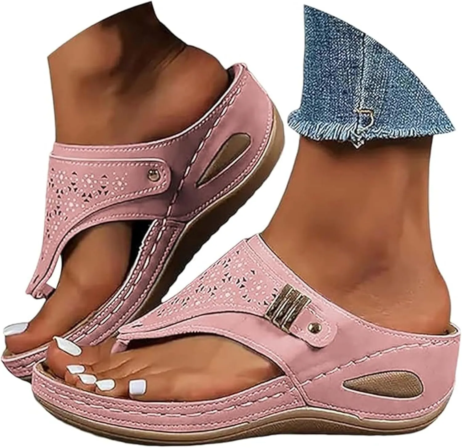 Sandals For Women 2025 Comfortable Walking Fashion Orthotic Thong Flip Flops Slip On Dressy Summer Orthopedic Slippers
