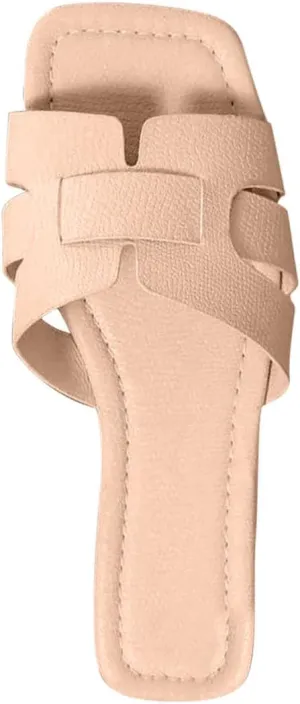 Sandals for Women 2025 Hollow Out Dressy Summer Slides Shoes Fashion Dressy Beach Vacation Shower Sandal