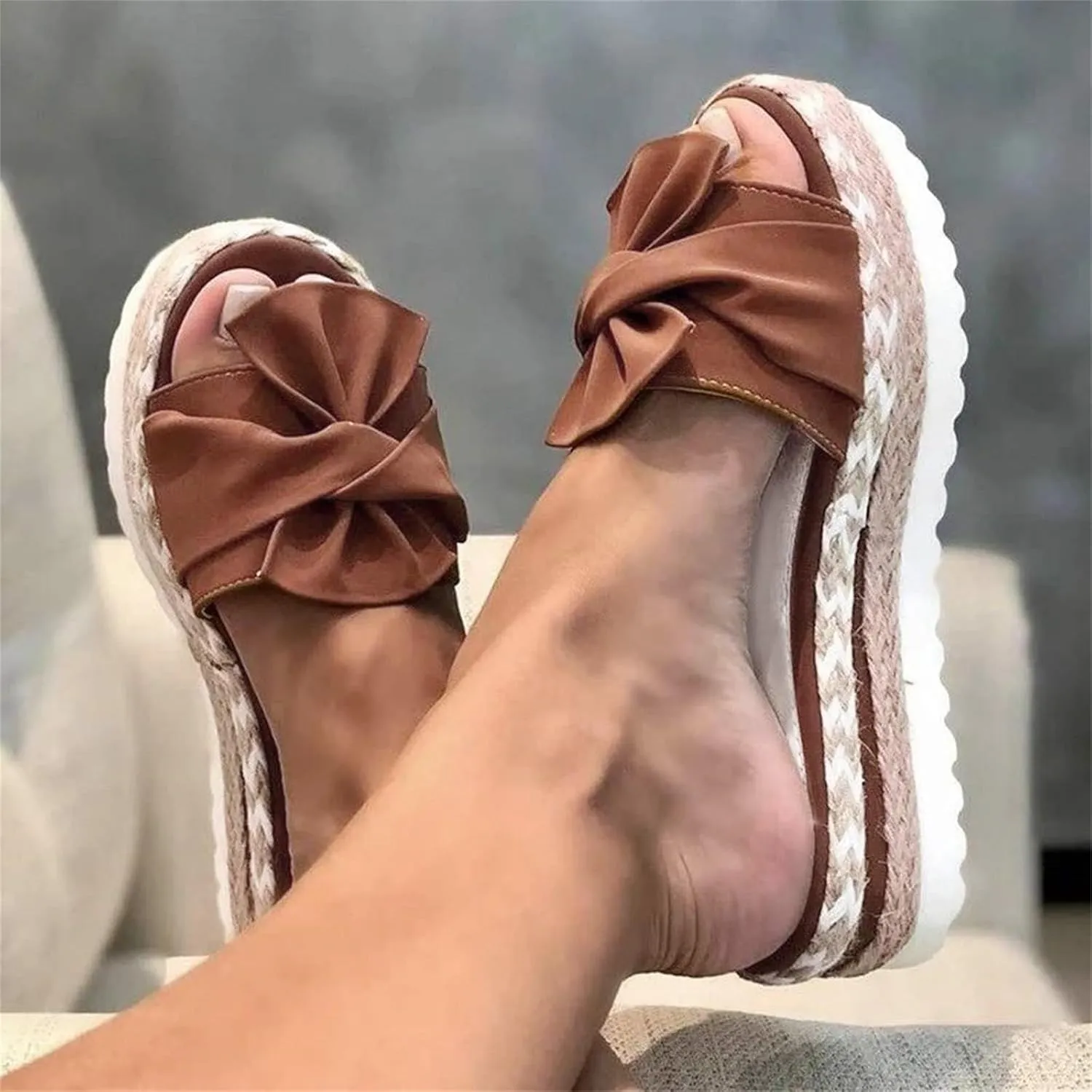 Sandals for Women Flat Cute Slip On Flip Flops Casual Bowknot Slides Slippers Comfortable Beach Travel Shoes 2025 Fashion