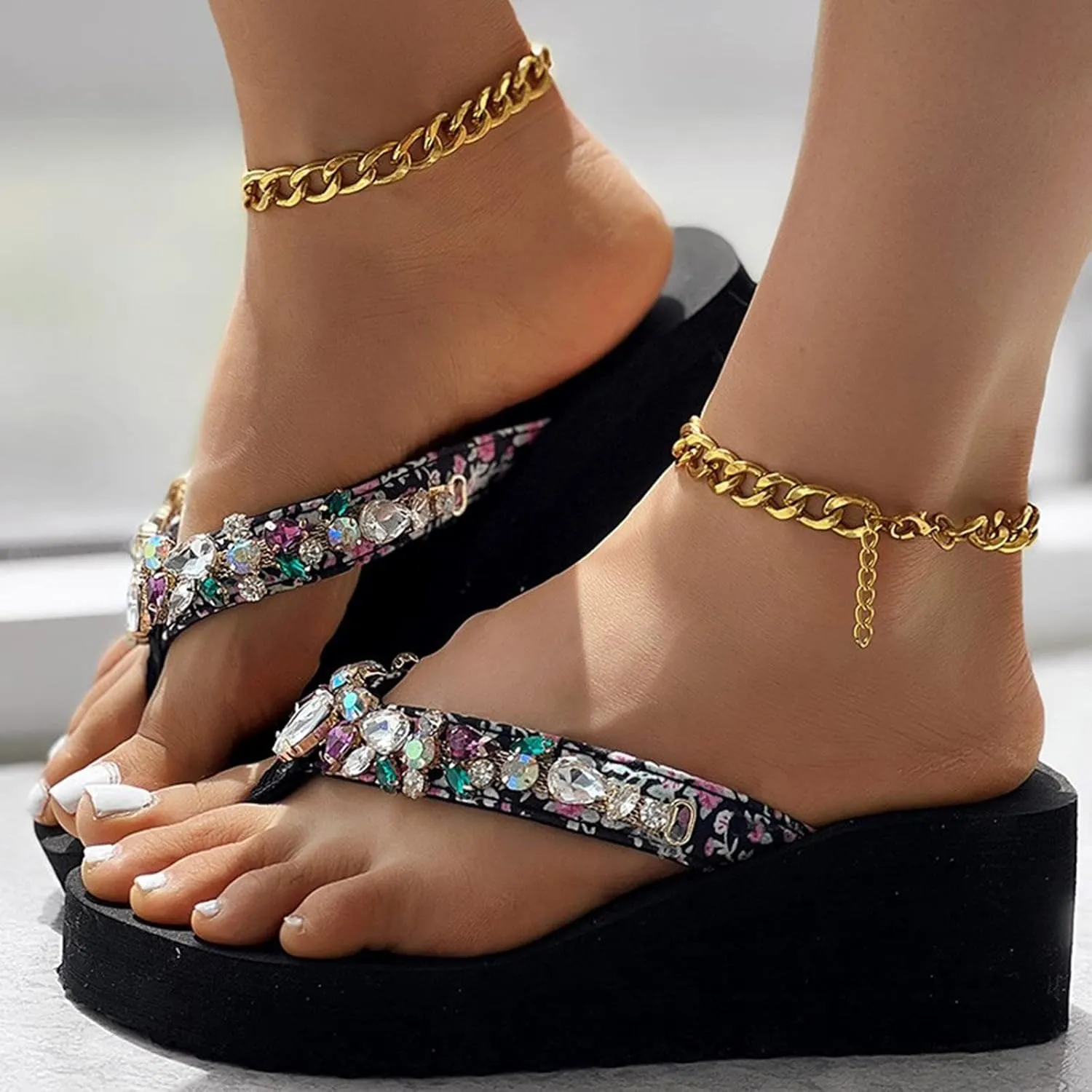 Sandals With Arch Support Slip On Cool Slippers Female Soft Soled Non Slip Wear Resisting Flat Beach Flops Lady Sandals