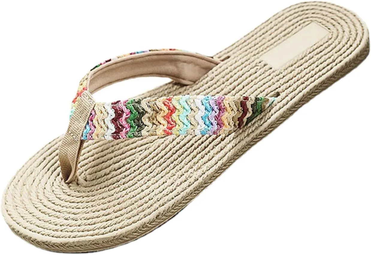Sandals With Arch Support Slip On Flip-Flops Women's Summer Flat Slippers Colorful Fashion Sandals Spring Beach Casual