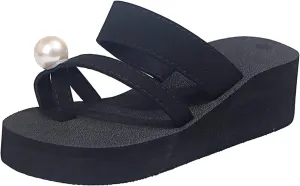 Sandals With Arch Support Slip On Slippers Women's Wedge Fashion Casual Color Flops Diamond Flip Women's slipper