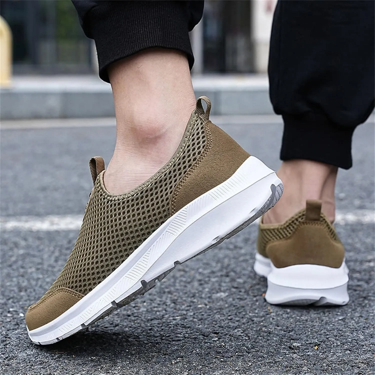 SBGMoSJ Sneakers for Women Women Slip On Sneakers Memory Foam Black Sneakers for Women Comfortable Wide Women Diabetic Walking Sneakers Size 10 Women's Comfortable Working Nurse Shoes Non-Slip