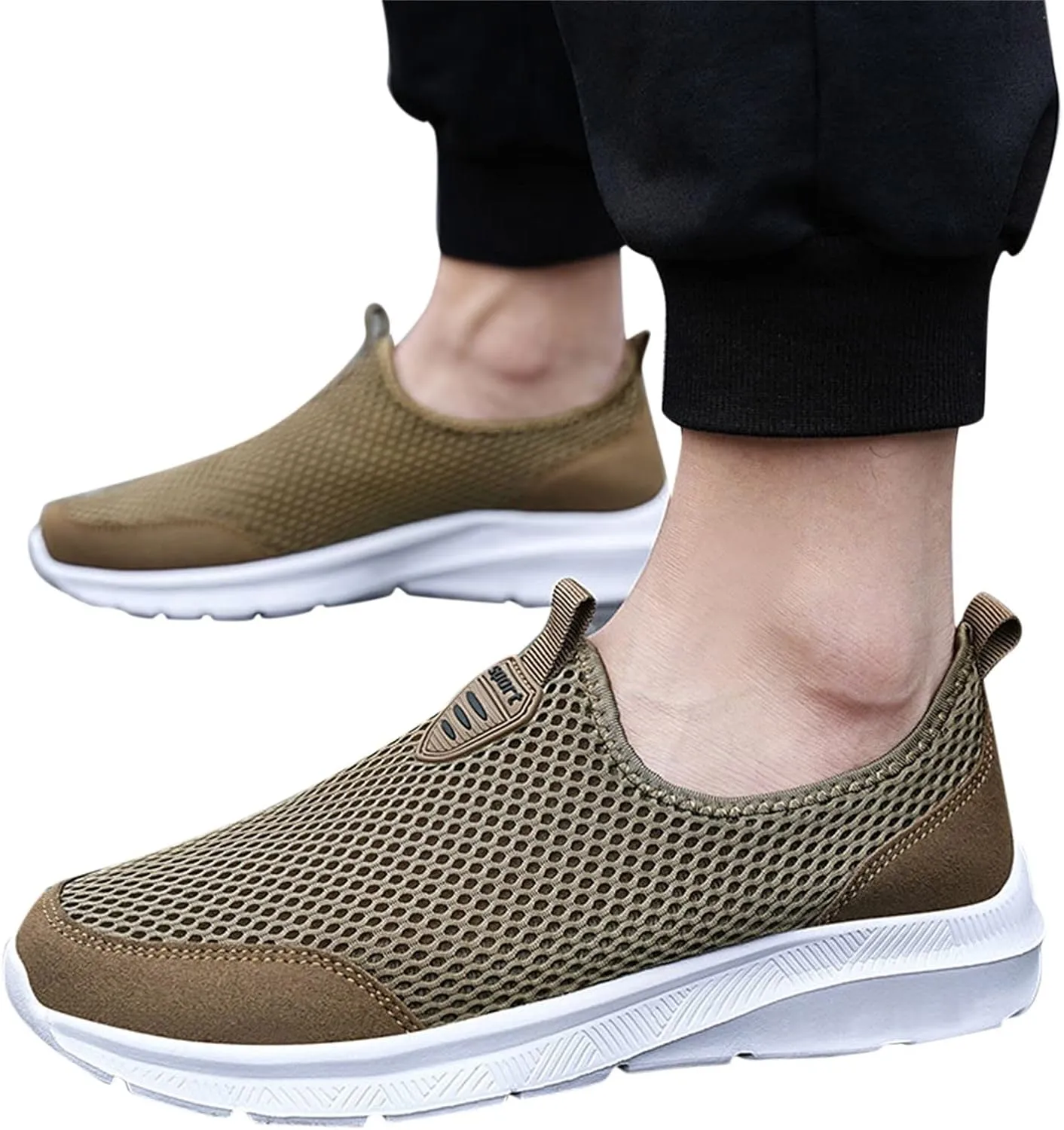 SBGMoSJ Sneakers for Women Women Slip On Sneakers Memory Foam Black Sneakers for Women Comfortable Wide Women Diabetic Walking Sneakers Size 10 Women's Comfortable Working Nurse Shoes Non-Slip
