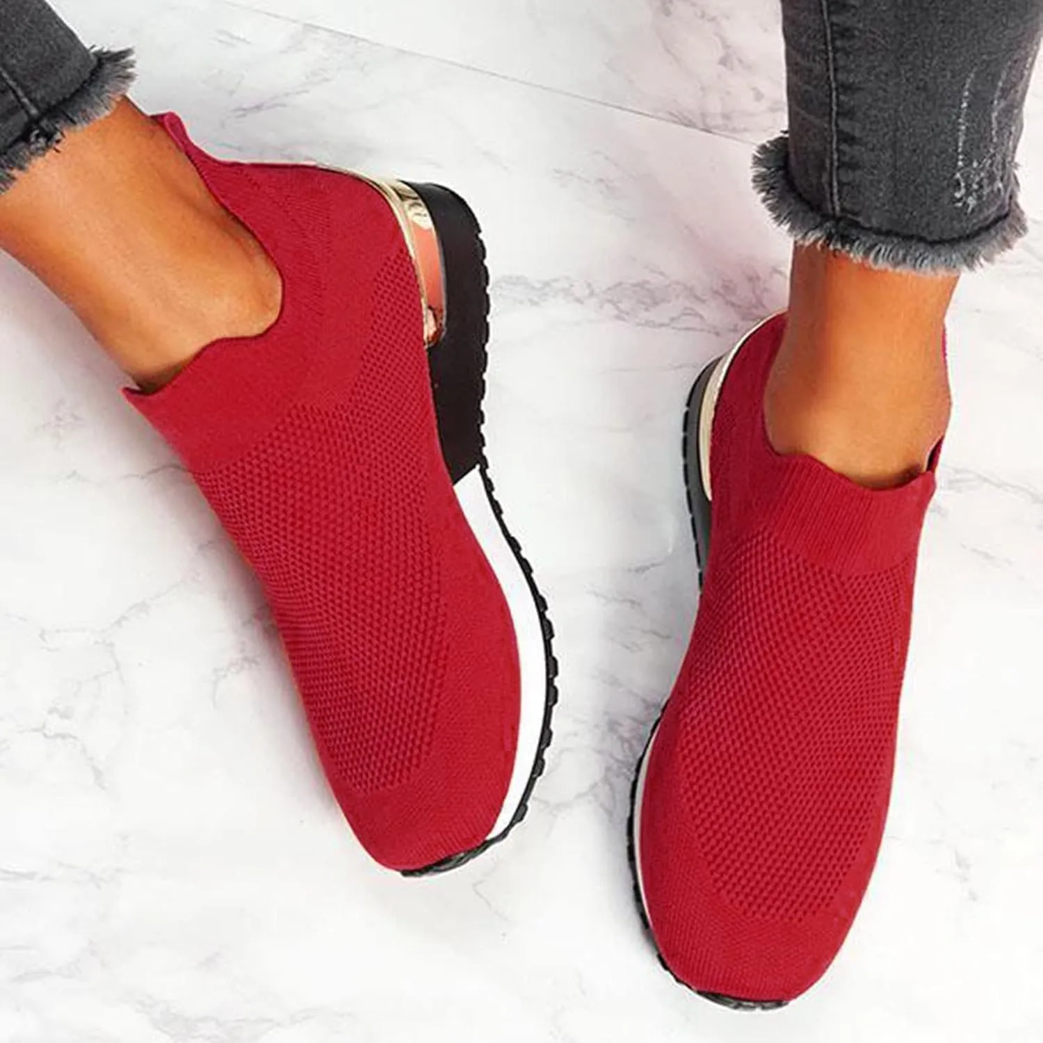 SBGMoSJ Sneakers for Womens Slip On Shoes Women Wide Winter Gym Shoes Women Weightlifting Running Sneakers for Women 2023 Zapato Antiderrapante Mujer