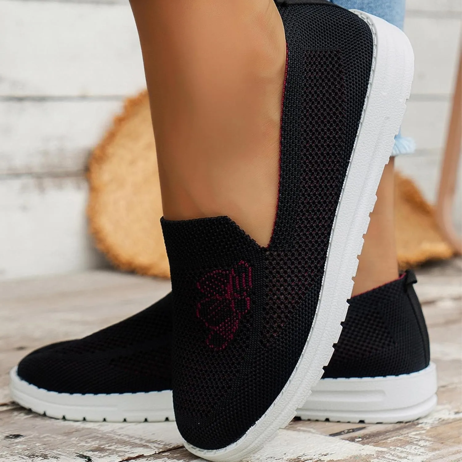 SBGMoSJ Walking Sneakers for Women 2023 Walking Shoes Women Wide Casual Shoes for Women Low Heels Comfortable Black Tennis Shoes for Women Comfortable Comfy Winter Dress Shoes for Women