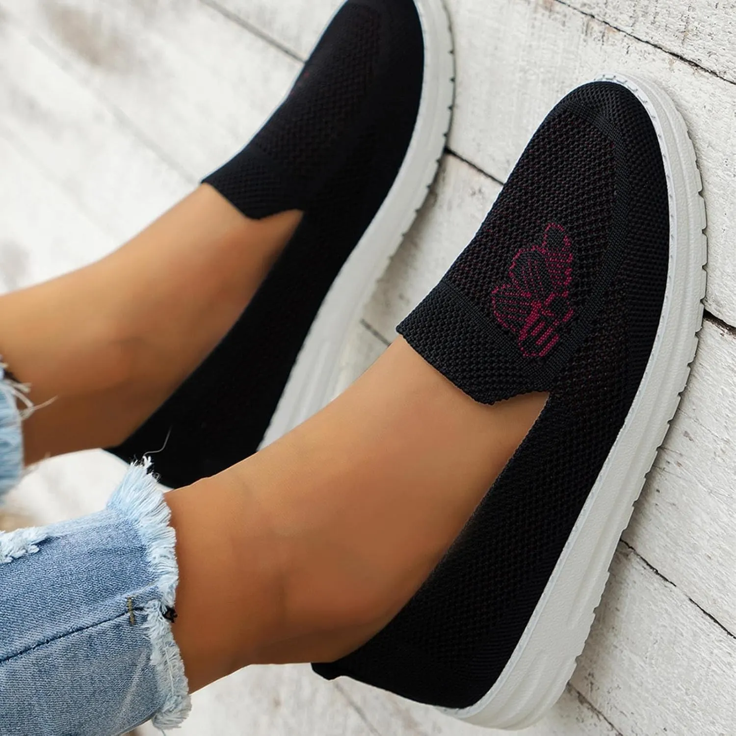 SBGMoSJ Walking Sneakers for Women 2023 Walking Shoes Women Wide Casual Shoes for Women Low Heels Comfortable Black Tennis Shoes for Women Comfortable Comfy Winter Dress Shoes for Women