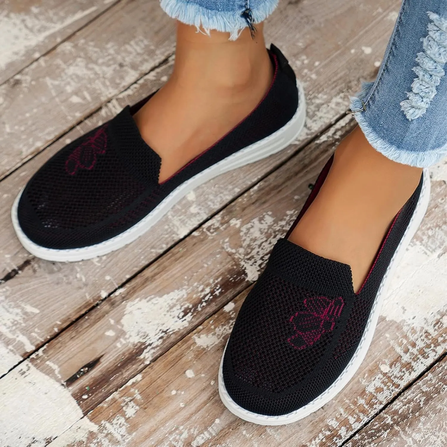 SBGMoSJ Walking Sneakers for Women 2023 Walking Shoes Women Wide Casual Shoes for Women Low Heels Comfortable Black Tennis Shoes for Women Comfortable Comfy Winter Dress Shoes for Women