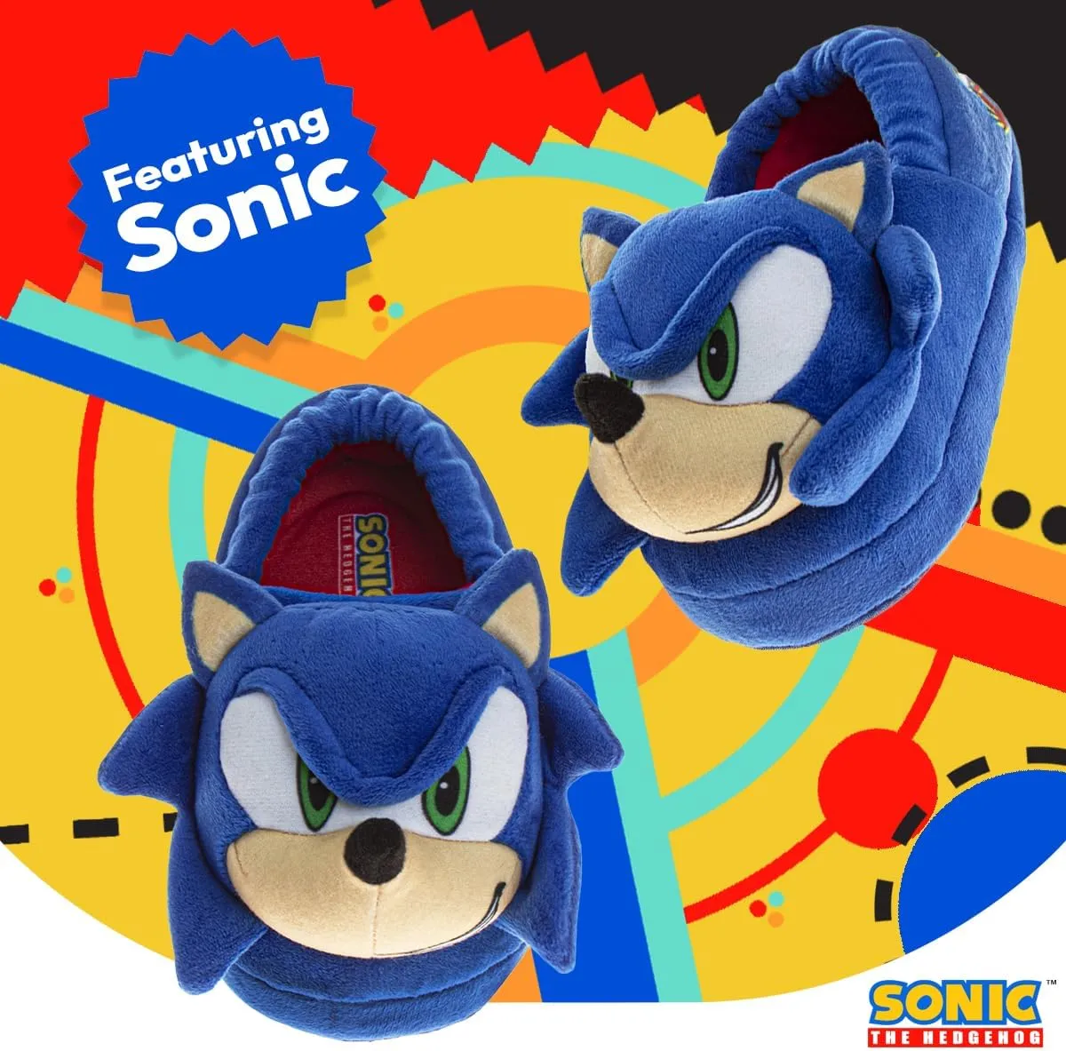 SEGA Sonic the Hedgehog Slippers - Kids House Shoes Lightweight Plush Warm Comfort Soft Aline Slipper (toddlers - little kids)