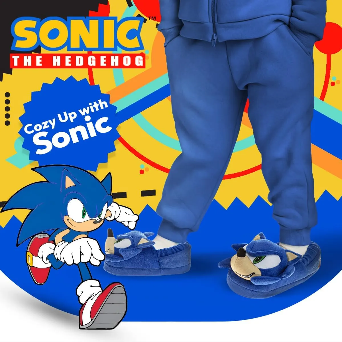 SEGA Sonic the Hedgehog Slippers - Kids House Shoes Lightweight Plush Warm Comfort Soft Aline Slipper (toddlers - little kids)