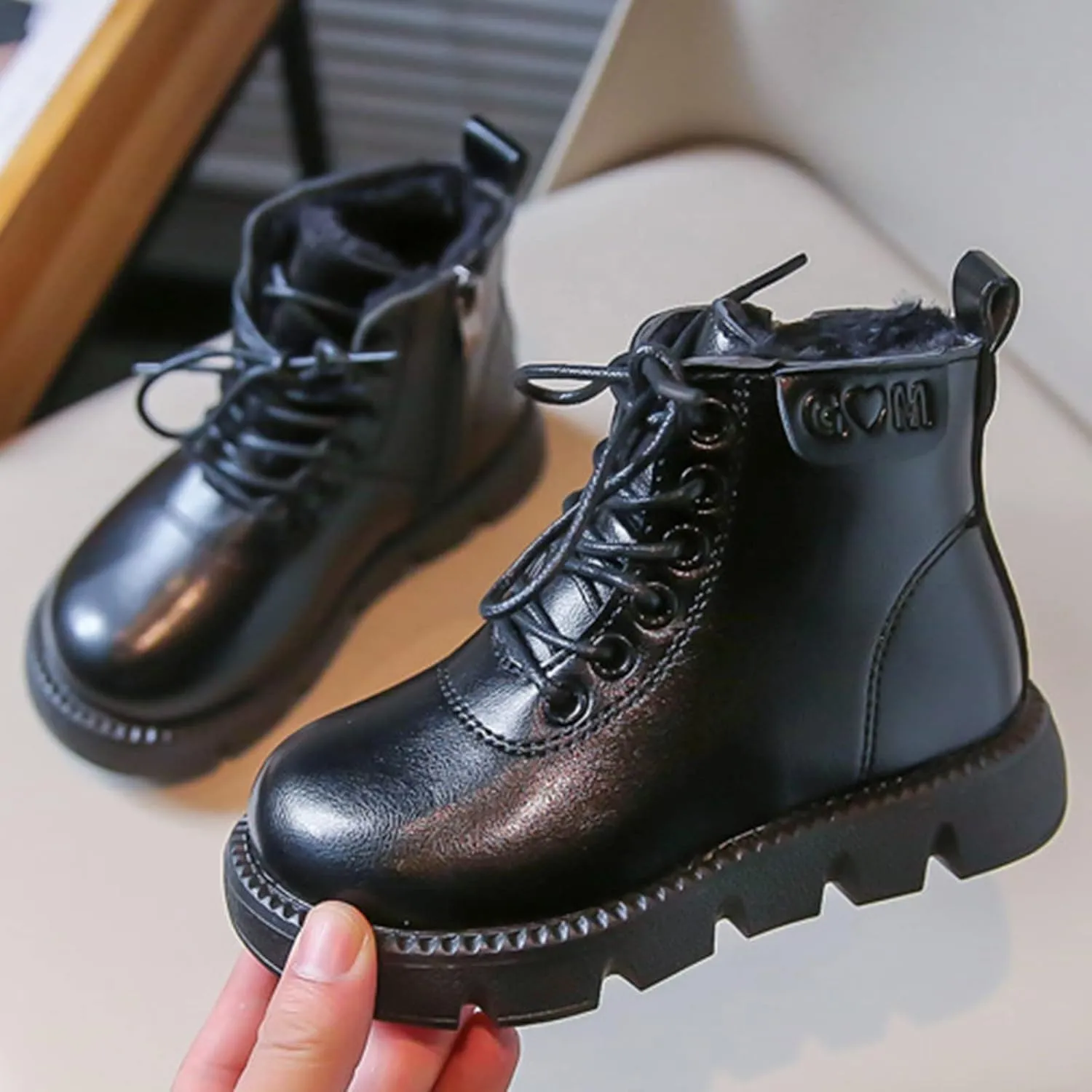 sfdgfhyf Warm Boots for Little Kid Fashion Spring Autumn Children Boots Boys Girls Ankle Boots Thick Bottom Non Slip
