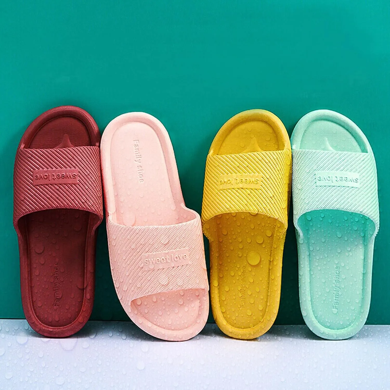Shower Shoes for Women Open Toe Shower Shoes Bathroom Sandals Memory Foam Slides Shower Slides for Women
