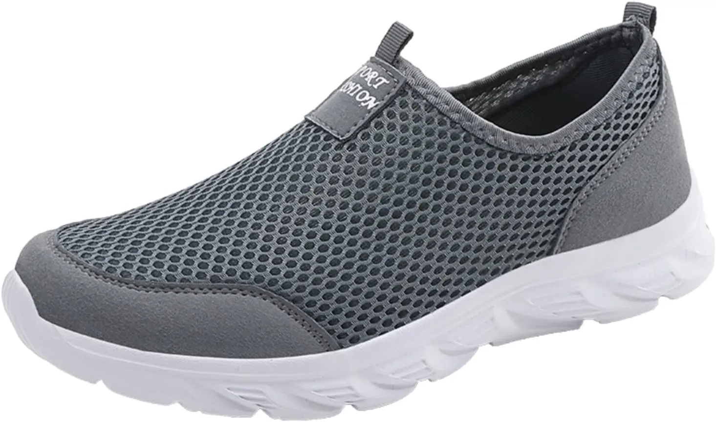 Slip On Breathable Sneakers for Men Lightweight Hollow Mesh Casual Shoes Summer Low Top Non Slip Beach Shoes