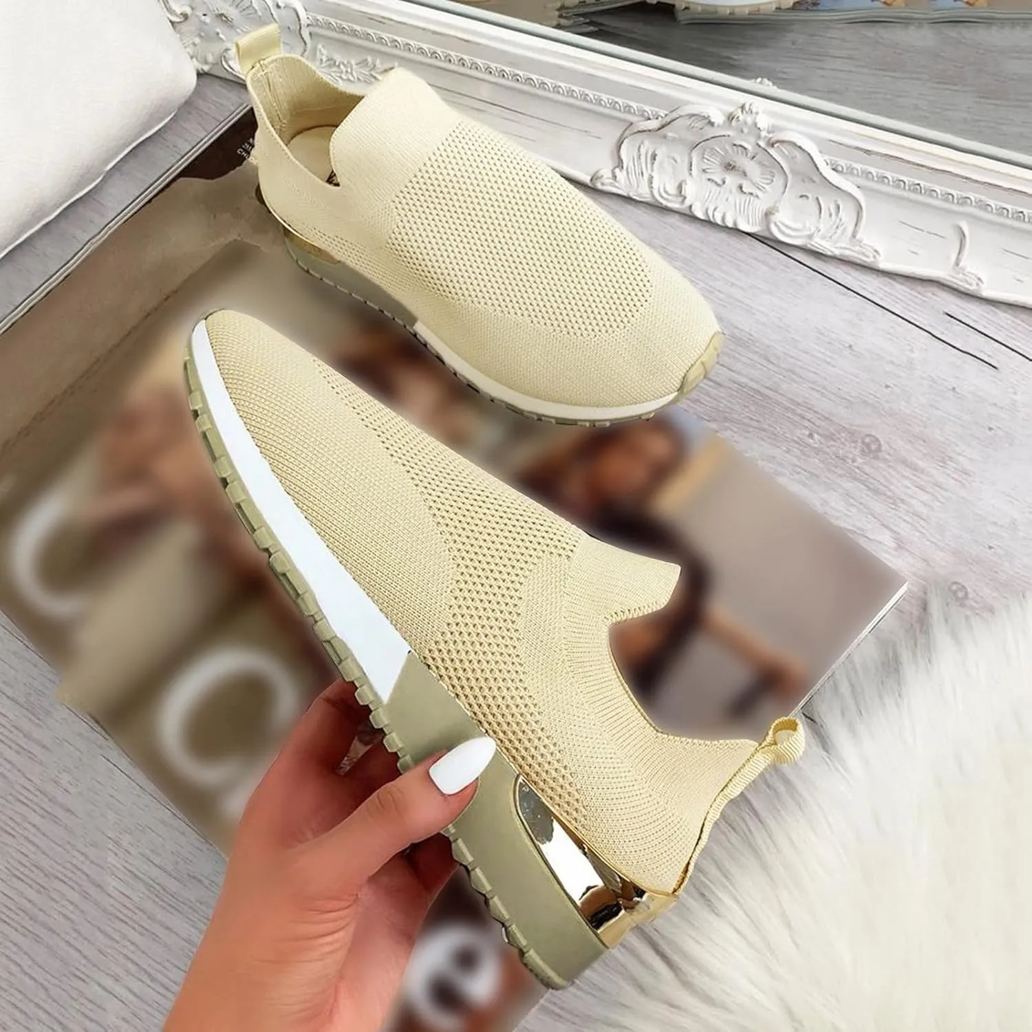 Sneakers for Women Fashion Tennis Shoes Womens Shoe Orange Tennis Shoes Summer Loafers for Women Walking Sneakers for Women with Arch Support