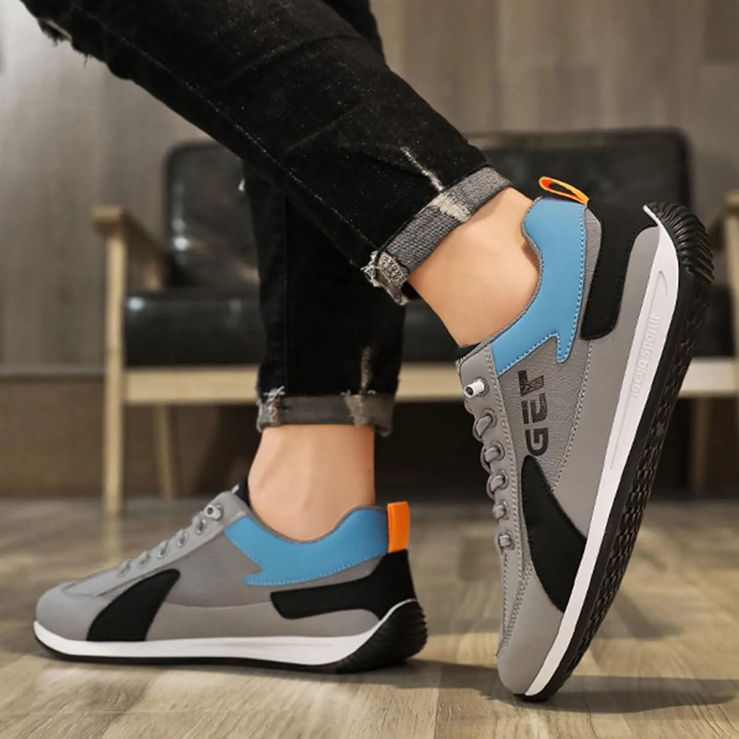 Sports Shoes Spring New Foreign Trade Men's Lace Up Running Fashion Shoes Cooled Men