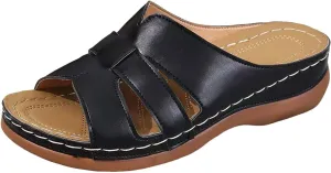 Summer Orthopedic Sandals for Women 2025 Dressy Vintage Flats Slippers Breathable Non-Slip Open Toe Sandals Walking Beach Shoes