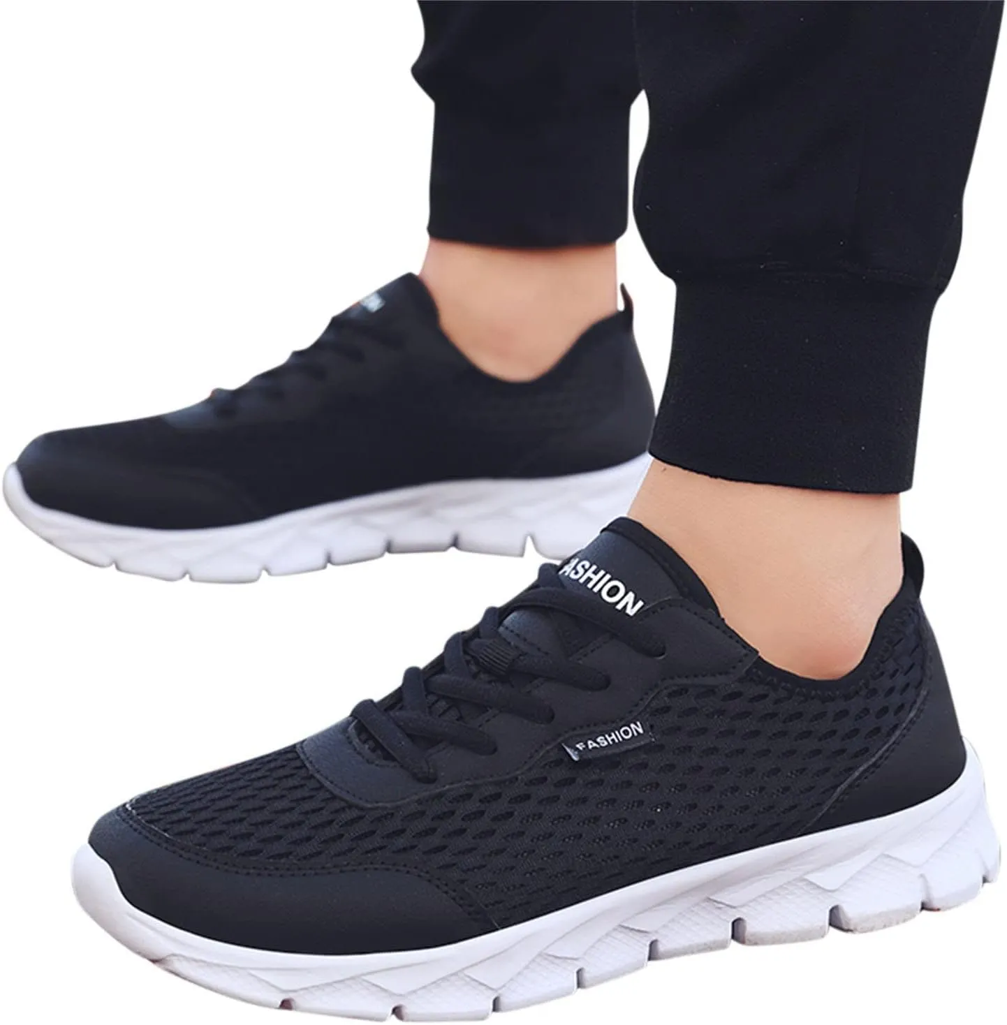 Tennis Shoes Womens Lightweight Comfortable Lace up Womens Running Shoes Breathable Men's Casual Shoes Black Sneakers Steel Toe Tennis Shoe Cross Trainer Shoe
