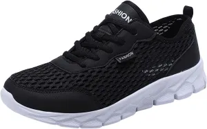 Tennis Shoes Womens Lightweight Comfortable Lace up Womens Running Shoes Breathable Men's Casual Shoes Black Sneakers Steel Toe Tennis Shoe Cross Trainer Shoe