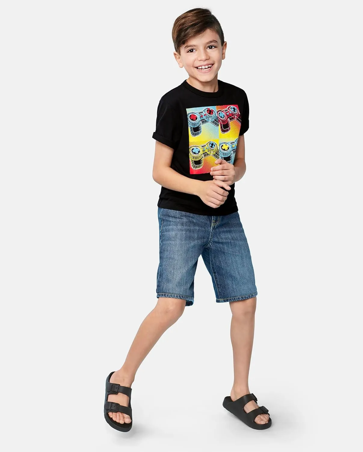 The Children's Place Boy's Everyday Slip on Double Buckle Slide Sandals