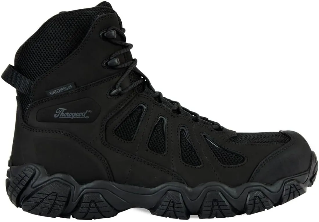 Thorogood Crosstrex 6 Waterproof Side-Zip Tactical Hiking Boots for Men - Lightweight Premium Leather and Breathable Nylon with BBP Membrane and Traction Outsole