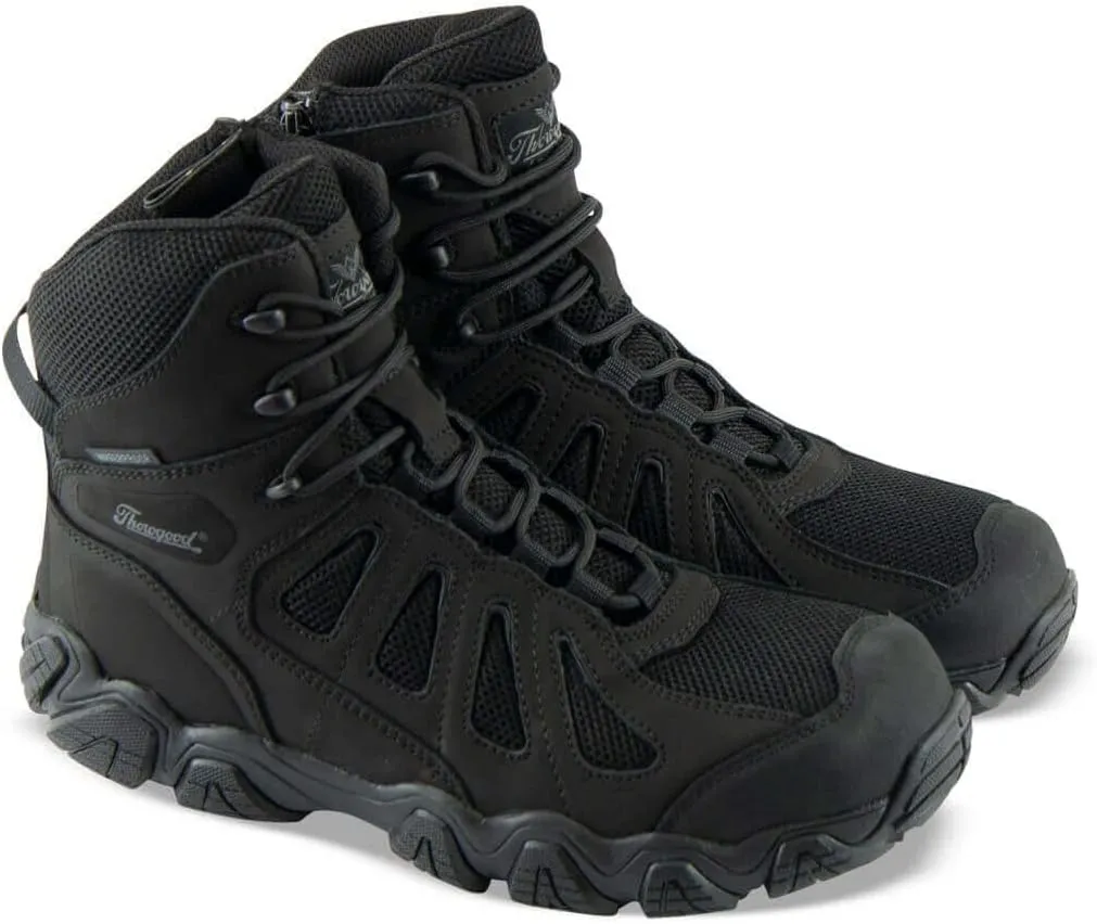 Thorogood Crosstrex 6 Waterproof Side-Zip Tactical Hiking Boots for Men - Lightweight Premium Leather and Breathable Nylon with BBP Membrane and Traction Outsole