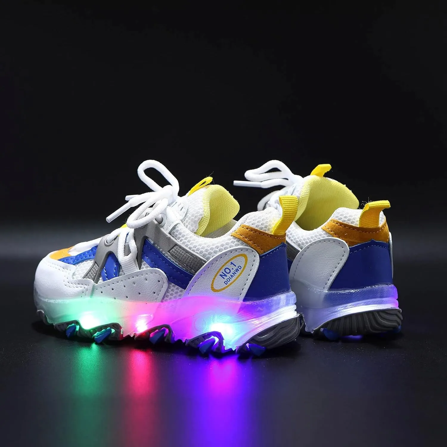 Toddler Boys Girls Light Up Shoes LED Flashing Lightweight Mesh Breathable Running Sneakers for Toddler Little