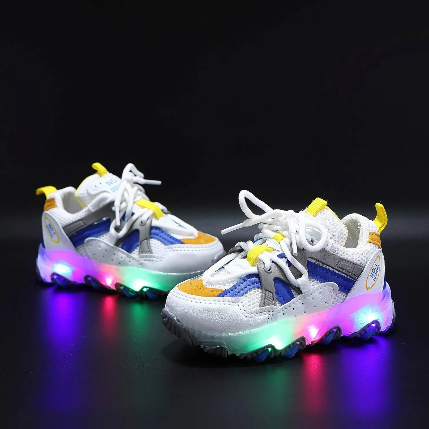 Toddler Boys Girls Light Up Shoes LED Flashing Lightweight Mesh Breathable Running Sneakers for Toddler Little