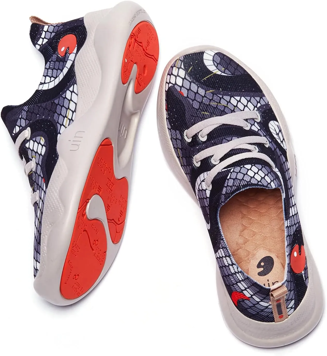 UIN Women's Fashion Sneakers Lightweight Walking Casual Slip Ons Comfortable Art Painted Athletic Travel Shoes