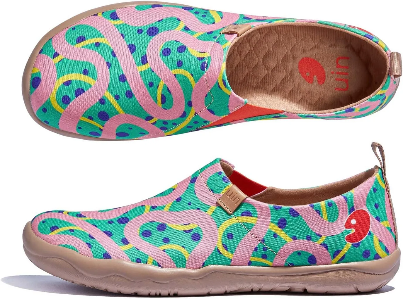 UIN Women's Slip Ons Lightweight Flats Walking Casual Loafers Travel Shoes Toledo  Color & Geometry