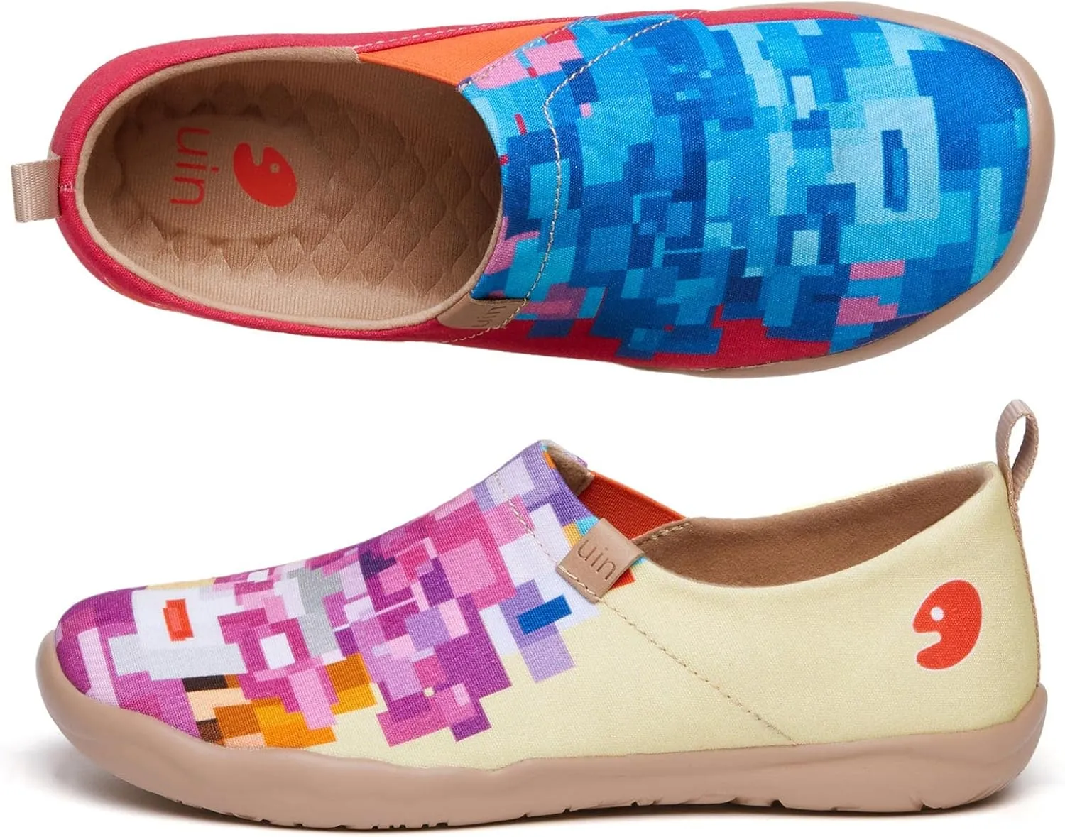 UIN Women's Slip Ons Lightweight Flats Walking Casual Loafers Travel Shoes Toledo  Color & Geometry