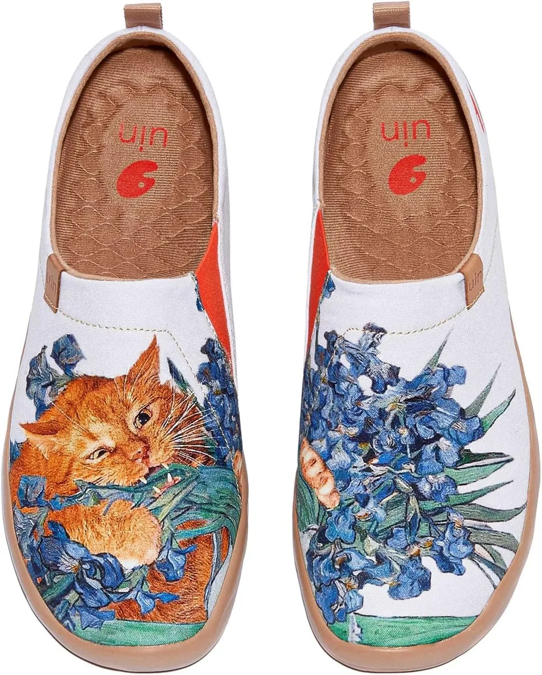 UIN x FatCatArt Collaboration Slip Ons Casual Loafers Lightweight Comfortable Sneakers Art Travel Shoes