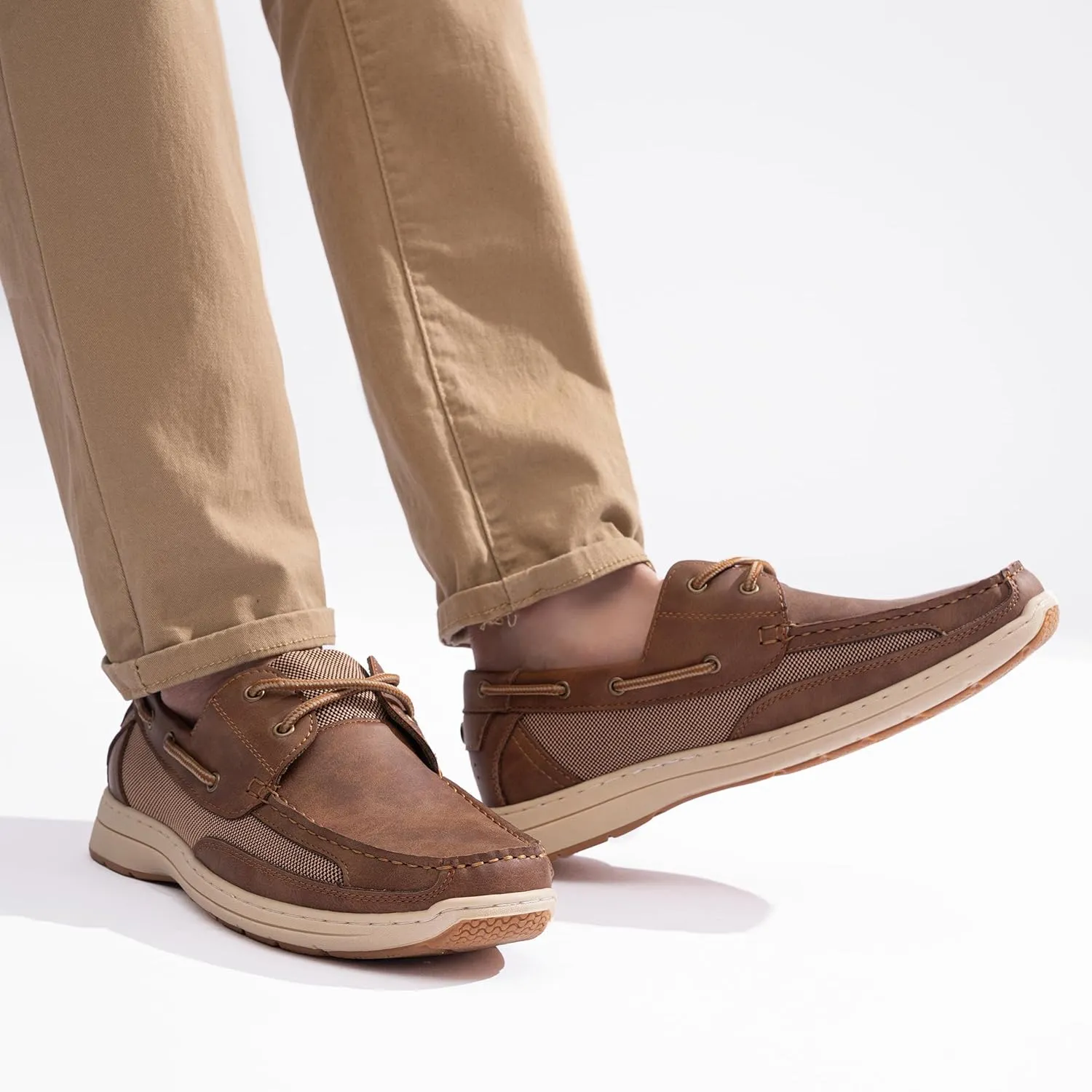 Vostey Men's Loafers & Slip-ons 3-Eye Boat Shoes Men Comfortable Casual Loafers for Men