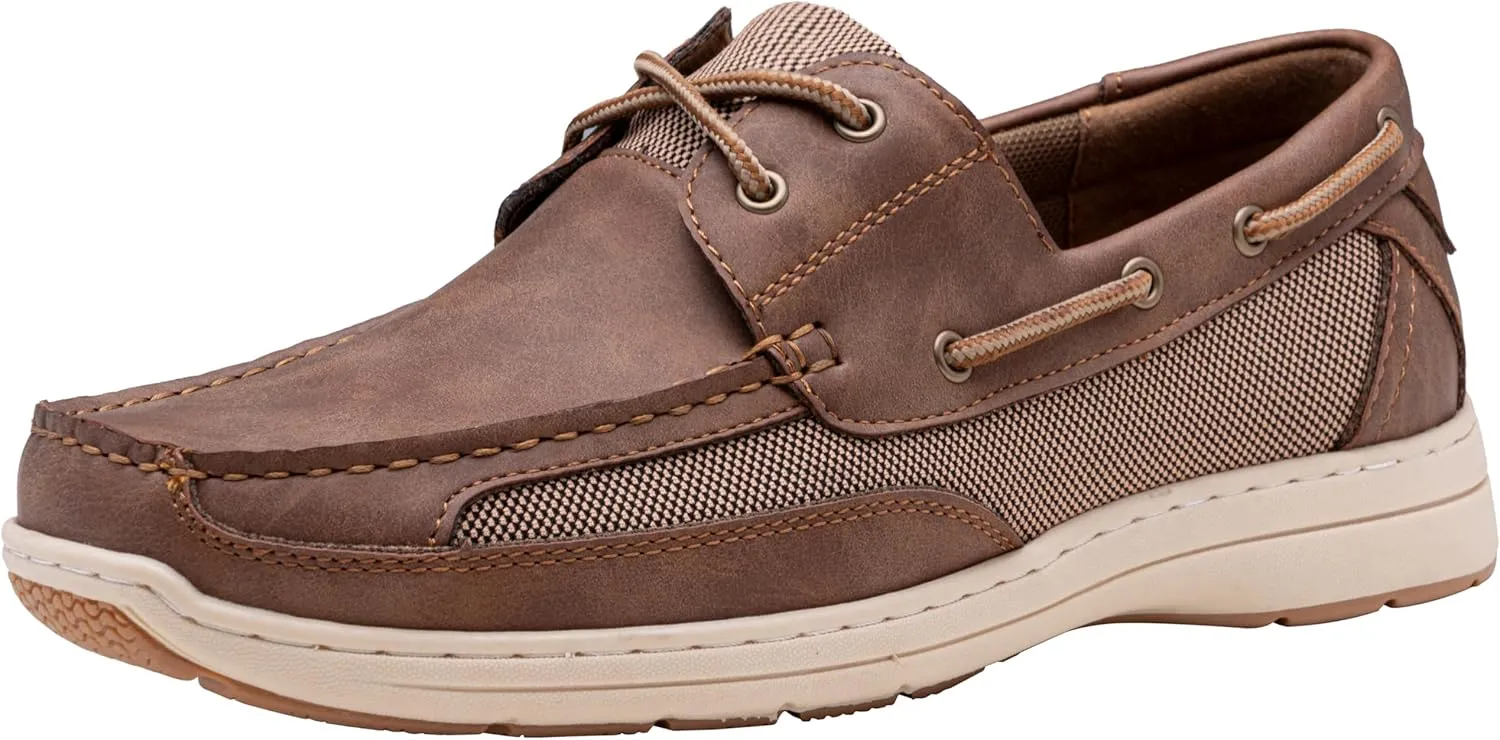 Vostey Men's Loafers & Slip-ons 3-Eye Boat Shoes Men Comfortable Casual Loafers for Men