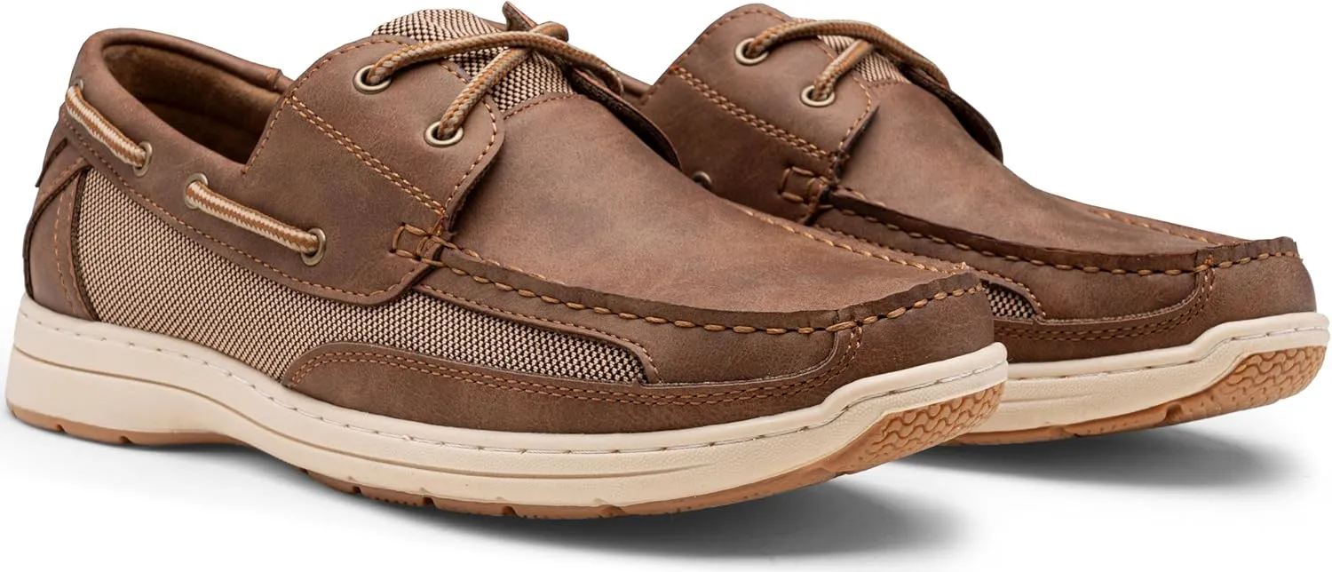 Vostey Men's Loafers & Slip-ons 3-Eye Boat Shoes Men Comfortable Casual Loafers for Men