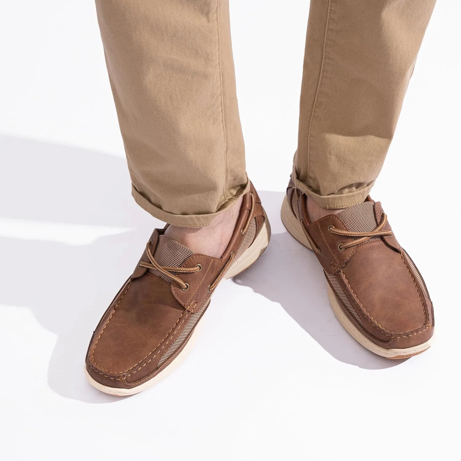 Vostey Men's Loafers & Slip-ons 3-Eye Boat Shoes Men Comfortable Casual Loafers for Men