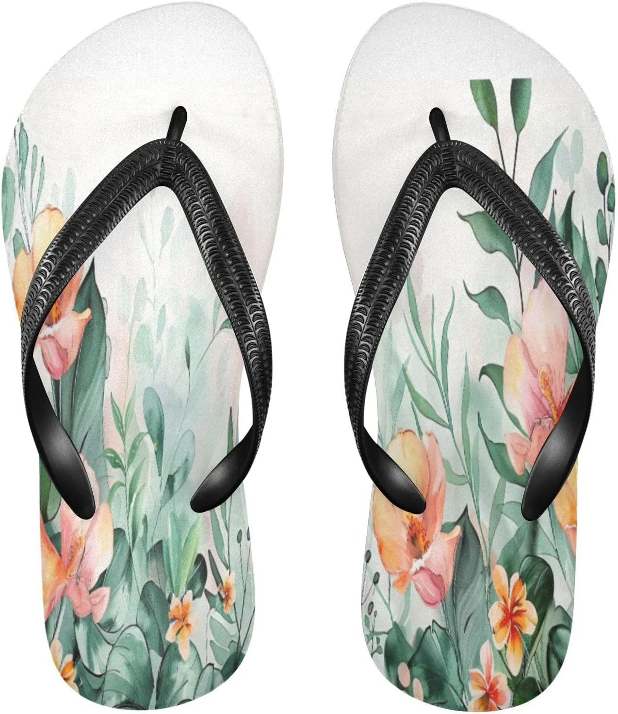 Watercolor Flowers Flip Flop Sandal Men's and Women's Summer Sandal | Beach & Water Shoes670
