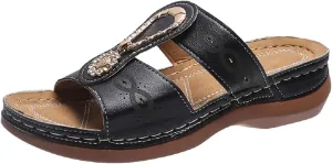 Wedge Sandals for Women Dressy Summer Arch Support Orthopedic Sandals Non Slip Comfortable Walking Slides Beach Shoes
