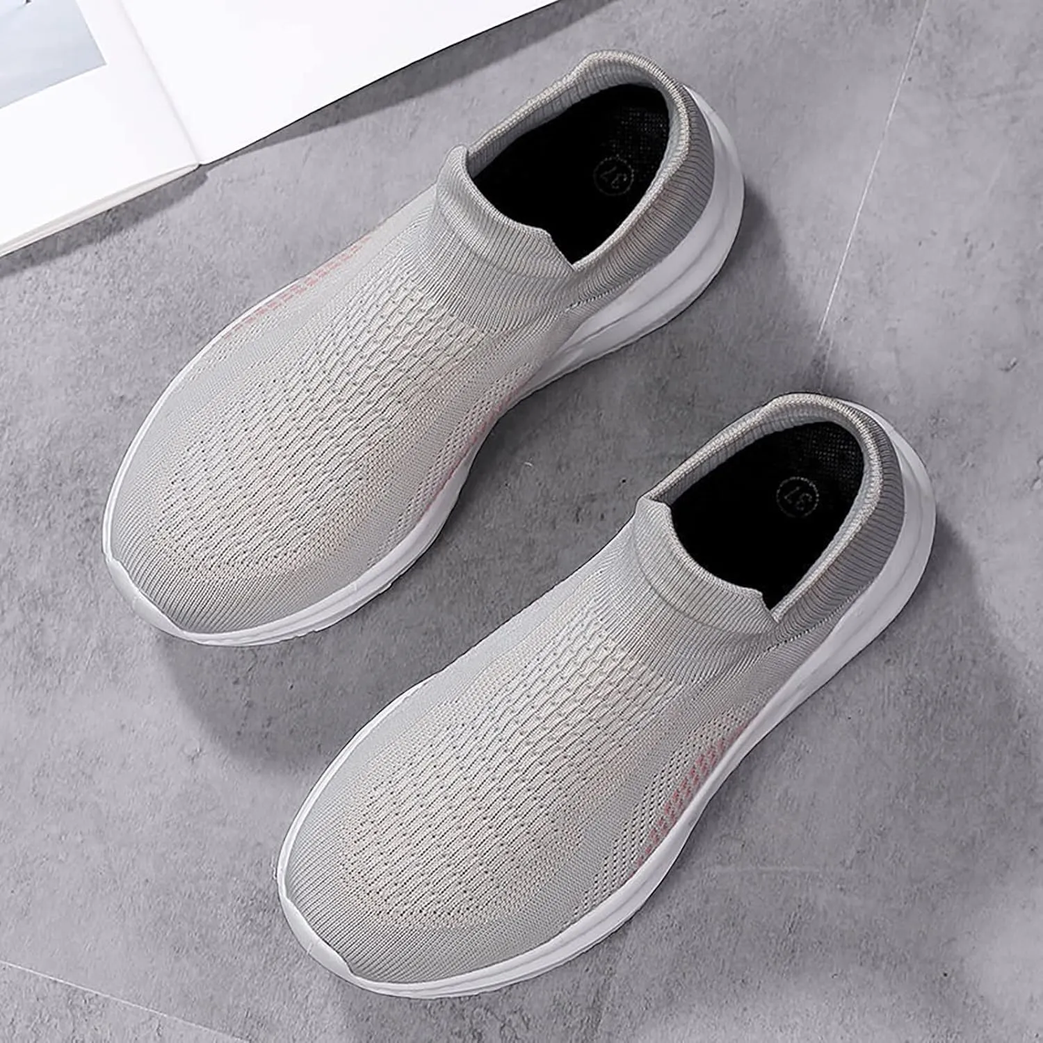 White Sneakers for Women Comfortable Women Orthopedic Sneakers Walking Womens Slip On Walking Sneakers Size 7 Womens Walking Shoes with Arch Support 9.5 Zapatos De Trabajo para Mujer Altos