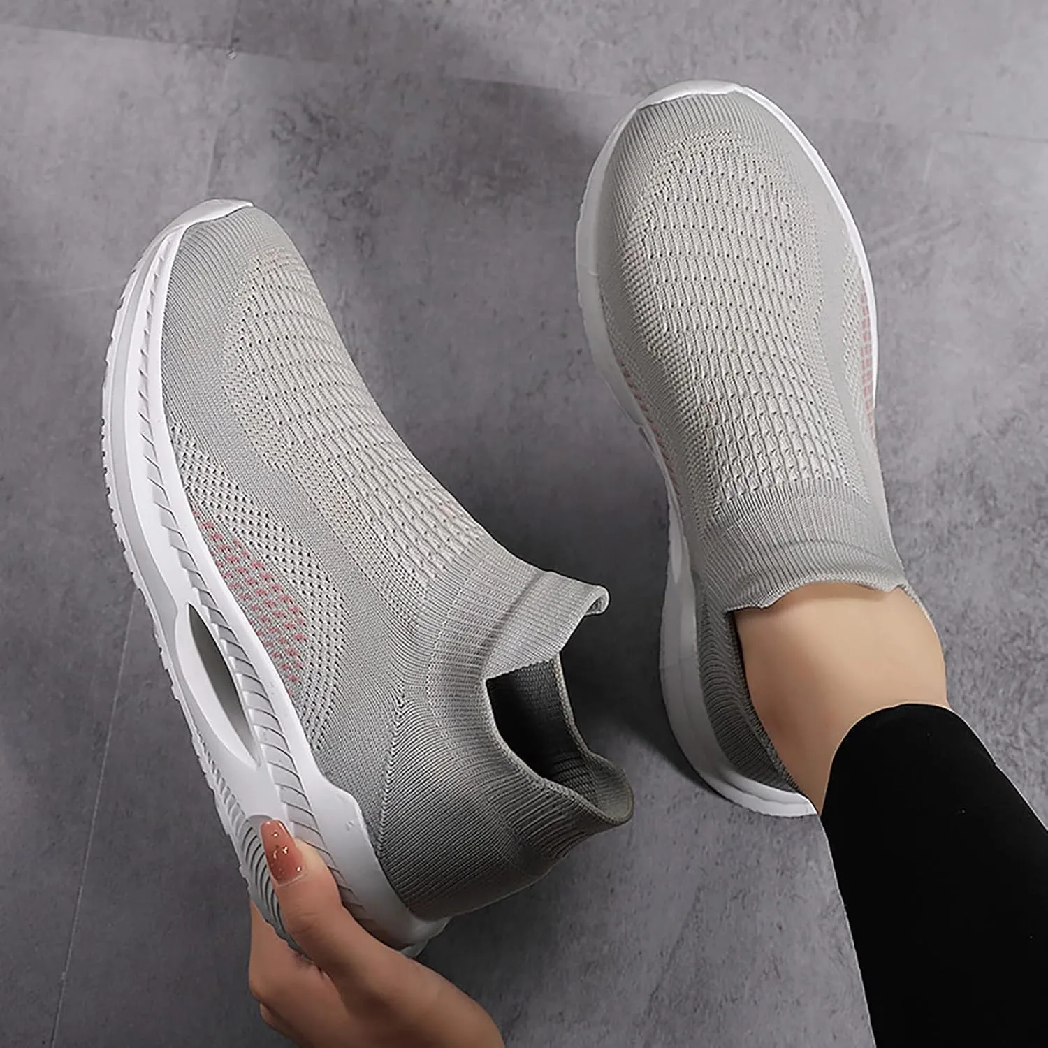 White Sneakers for Women Comfortable Women Orthopedic Sneakers Walking Womens Slip On Walking Sneakers Size 7 Womens Walking Shoes with Arch Support 9.5 Zapatos De Trabajo para Mujer Altos