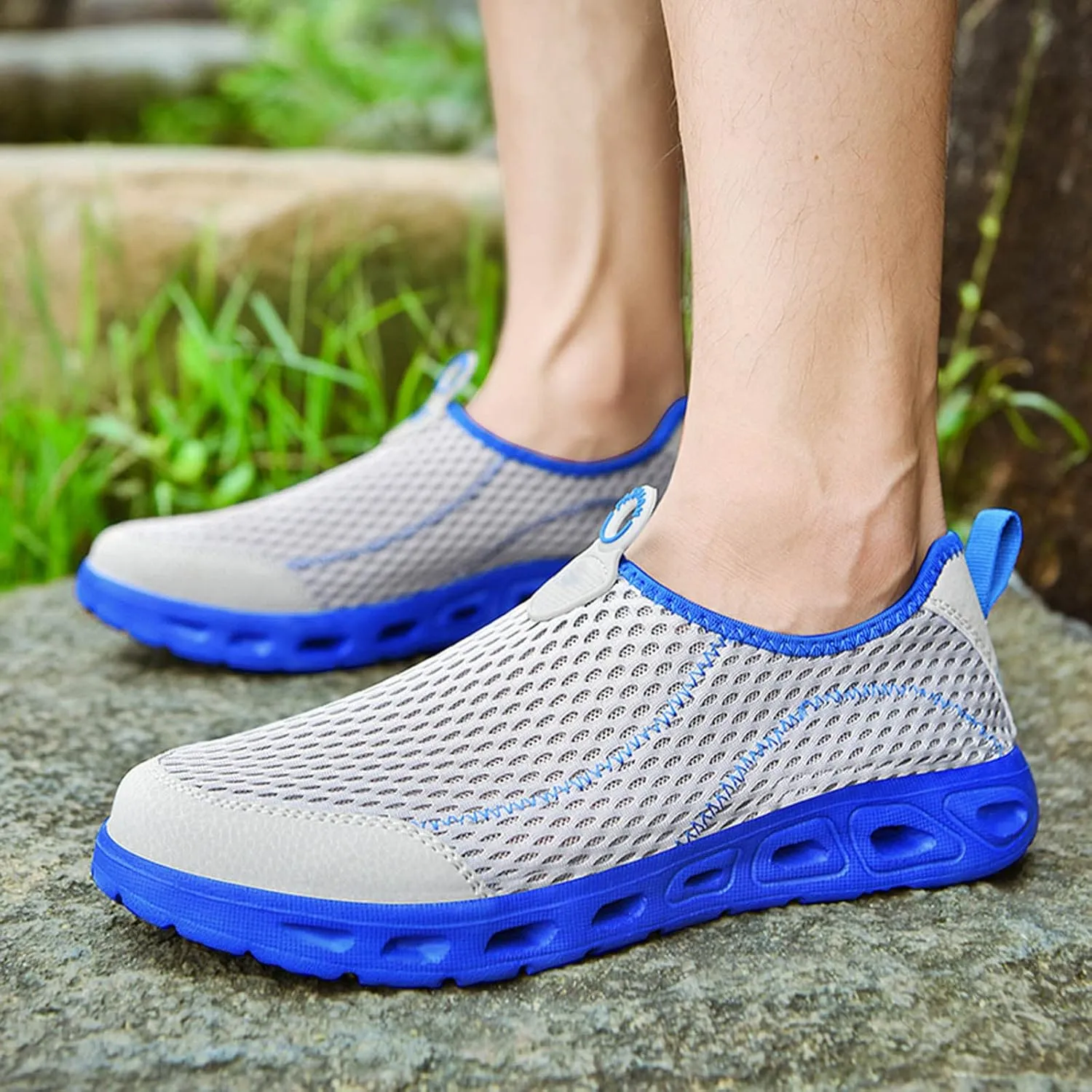 Wide Walking Shoes for Men Casual Sneaker Mesh Breathable Walking Shoe Comfortable & Light-Weight Stretch Shoes