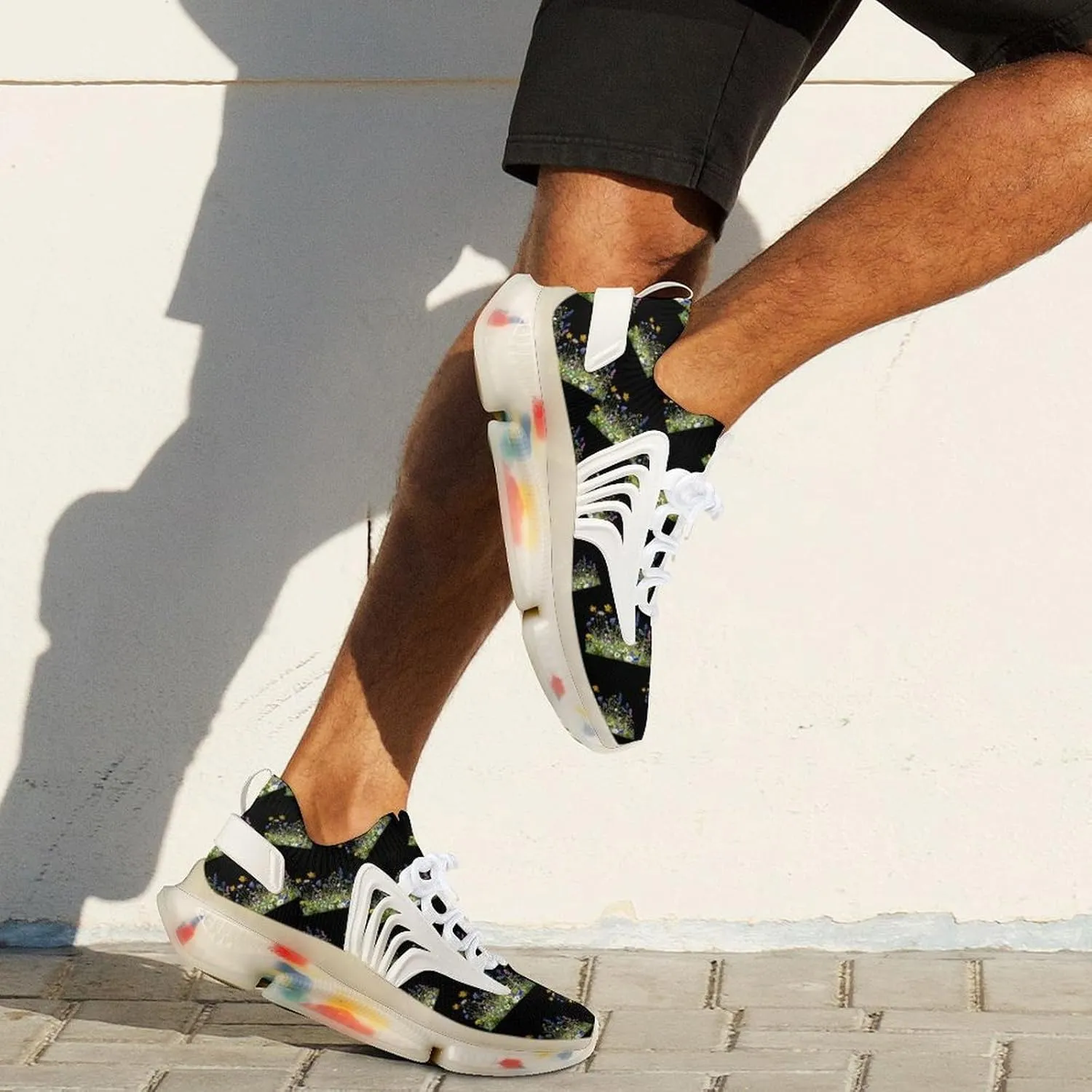 Wild Summer Flower Blooming Men's Running Shoes Lightweight Walking Shoe Breathable Sneaker