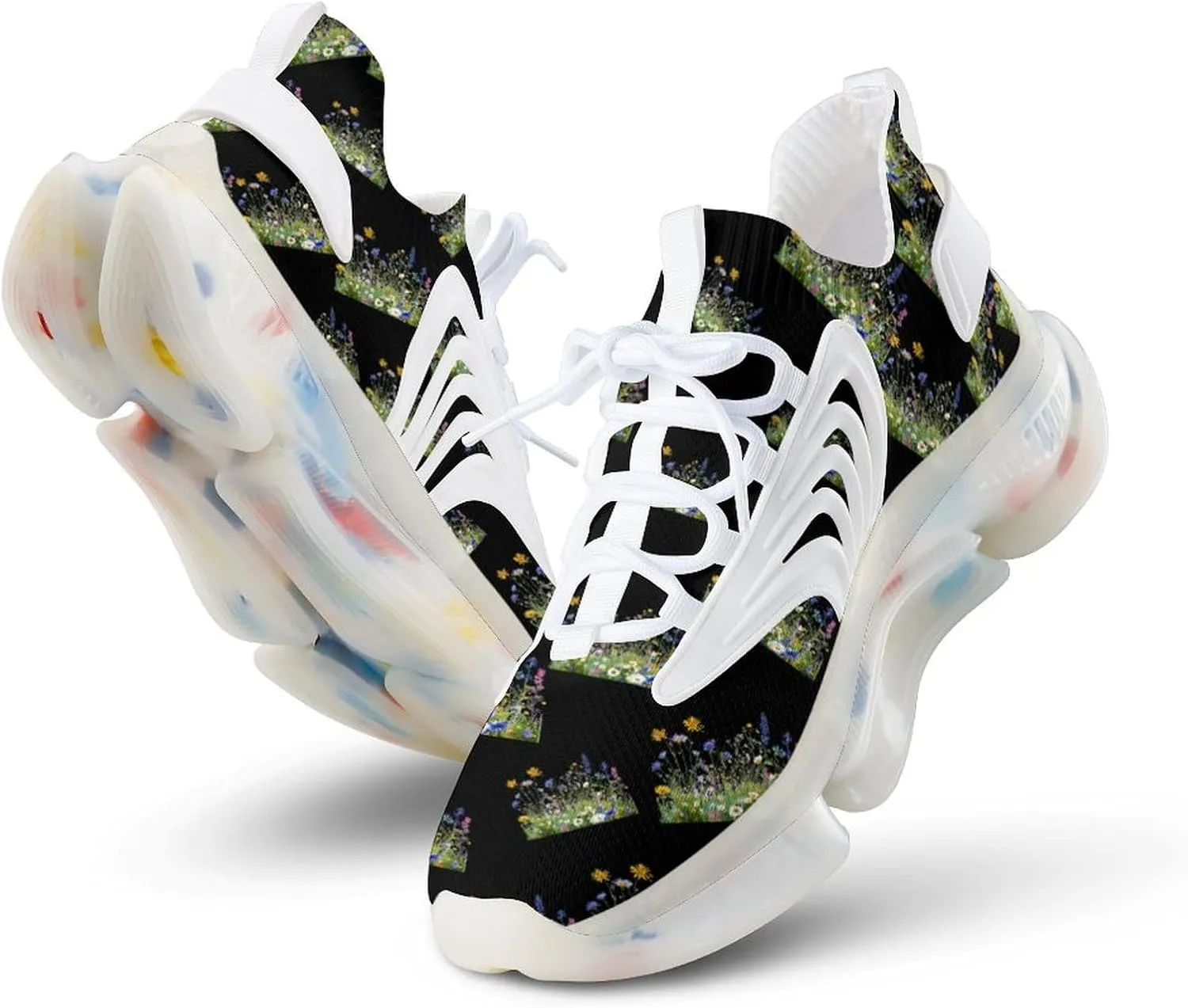 Wild Summer Flower Blooming Men's Running Shoes Lightweight Walking Shoe Breathable Sneaker