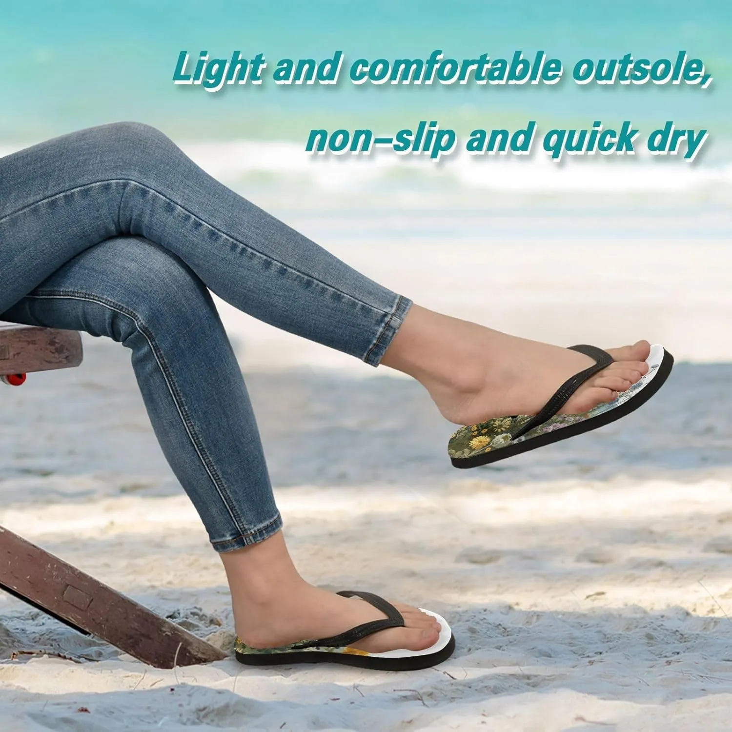 Wildflowers Butterfly Flip Flop Sandal Men's and Women's Summer Sandal | Beach & Water Shoes169