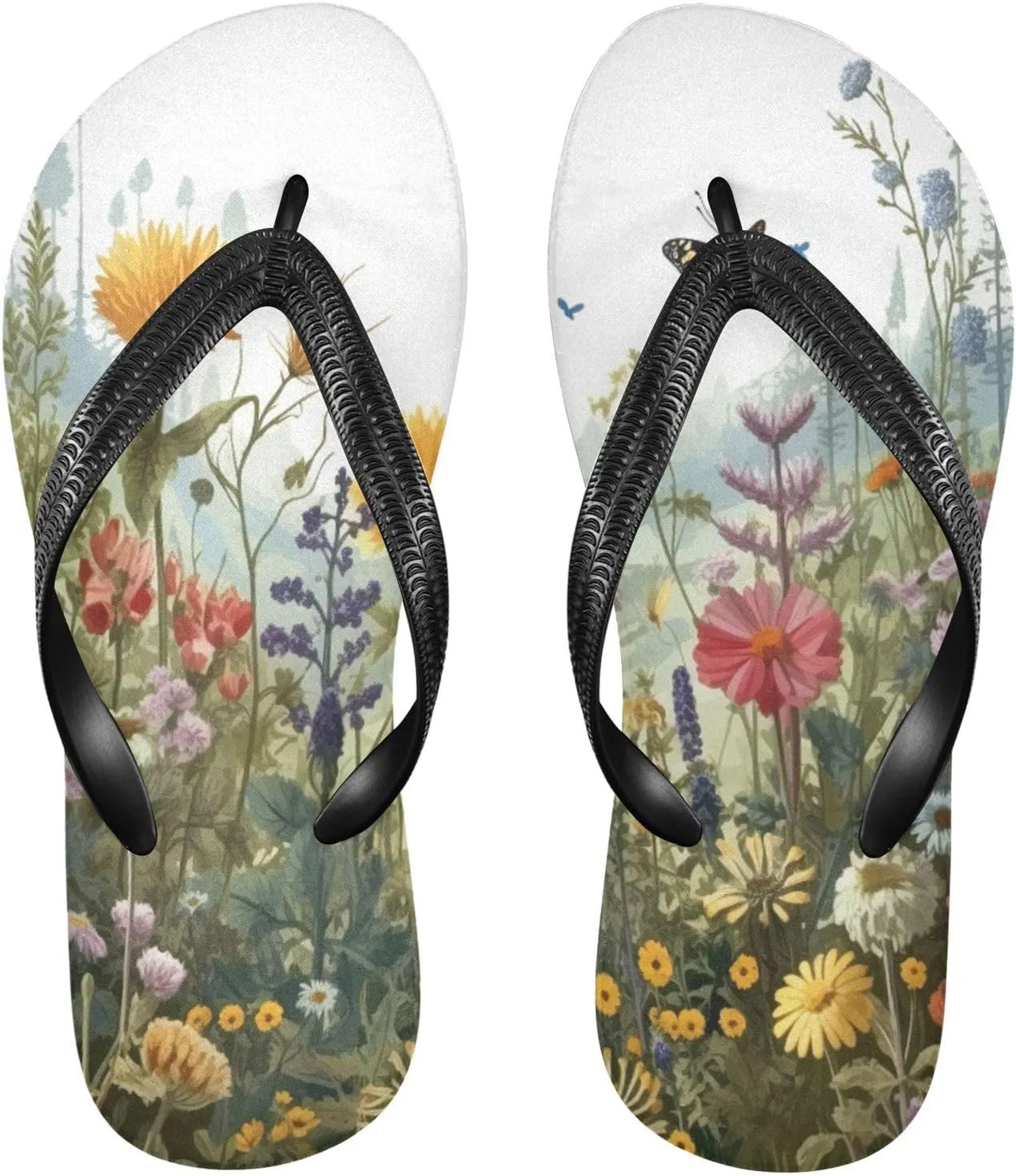 Wildflowers Butterfly Flip Flop Sandal Men's and Women's Summer Sandal | Beach & Water Shoes169