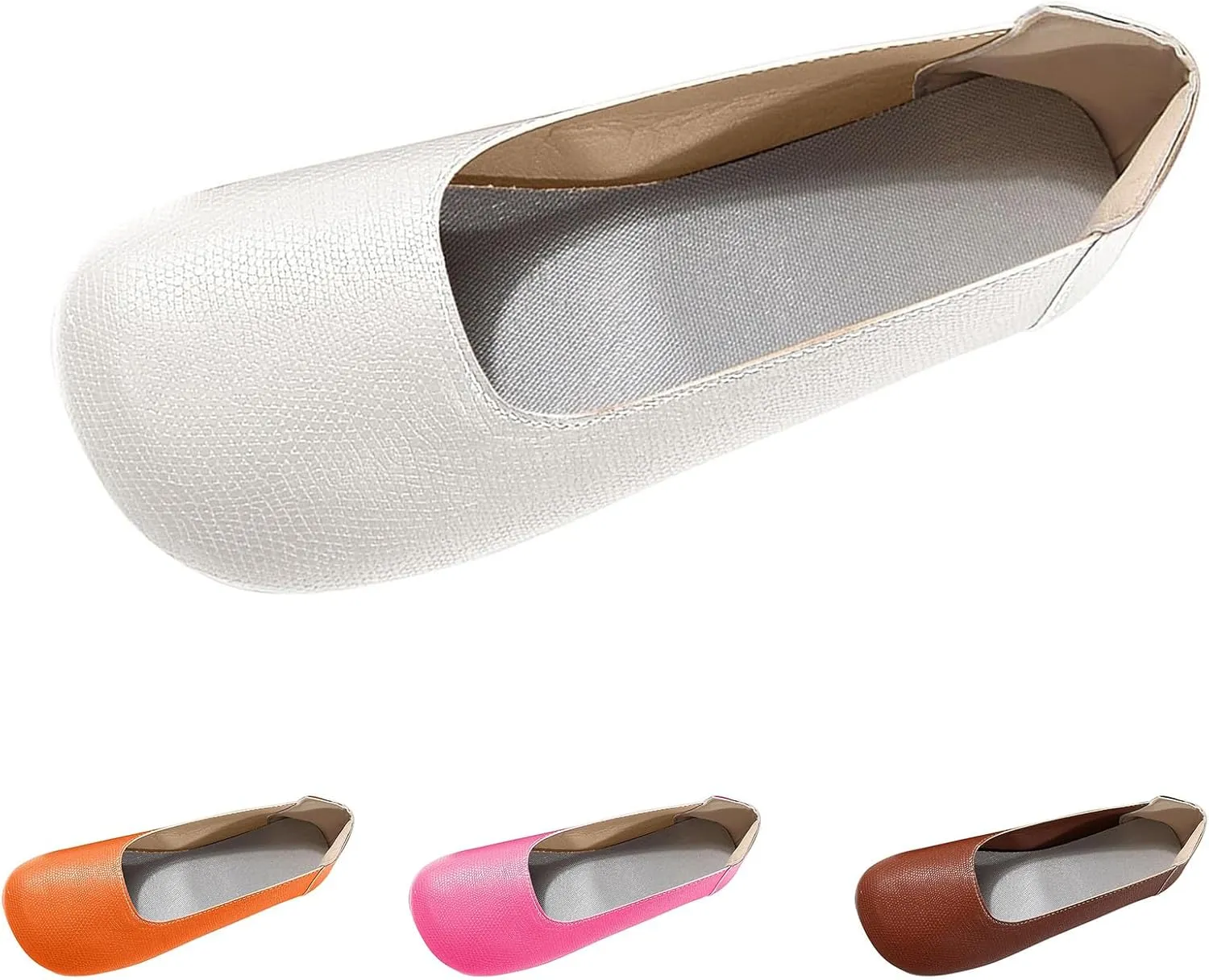 Women Flat Shoes Comfortable Round Toe Slip on Flats Summer Dressy Work Shoe Casual Ladies Wedding Walking Shoes Cute Penny Loafer Slip On Ballet Flat