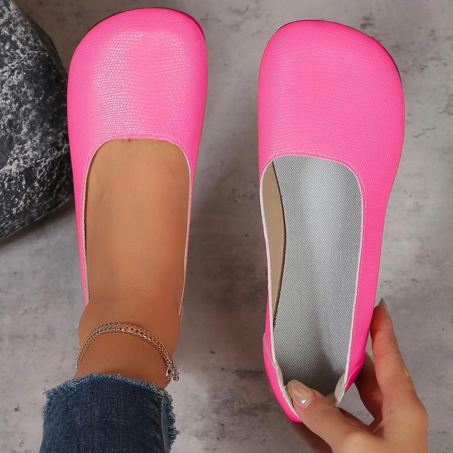 Women Flat Shoes Comfortable Round Toe Slip on Flats Summer Dressy Work Shoe Casual Ladies Wedding Walking Shoes Cute Penny Loafer Slip On Ballet Flat